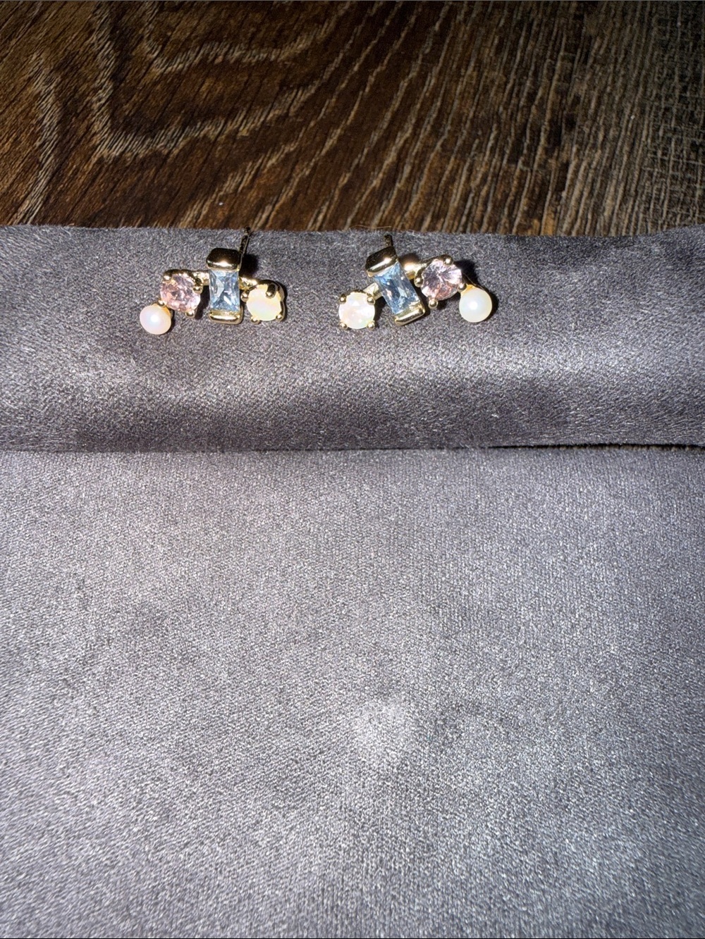 Kendra Scott Gold-Tone Stud Earrings with Blue, Pink and Pearl Accents